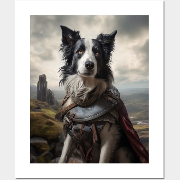 Gallant Border Collie - Medieval Knight Wall Art by HUH? Designs